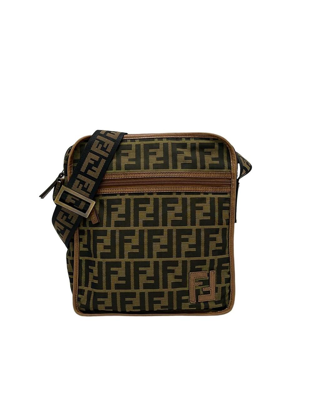 Fendi Zucca Khaki Black Brown Nylon #345361F54B